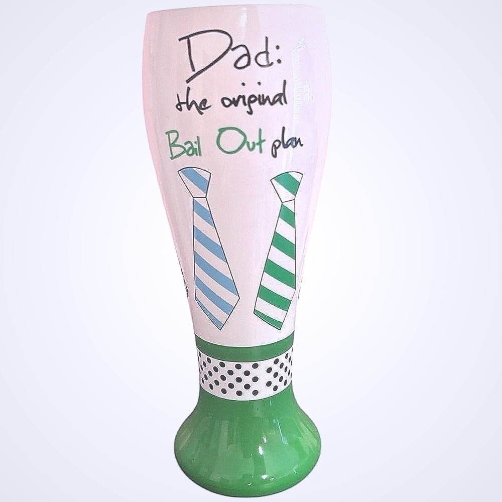 Dad Decorative Vase Blue Green Accent Ceramic Father Gift Home Decor